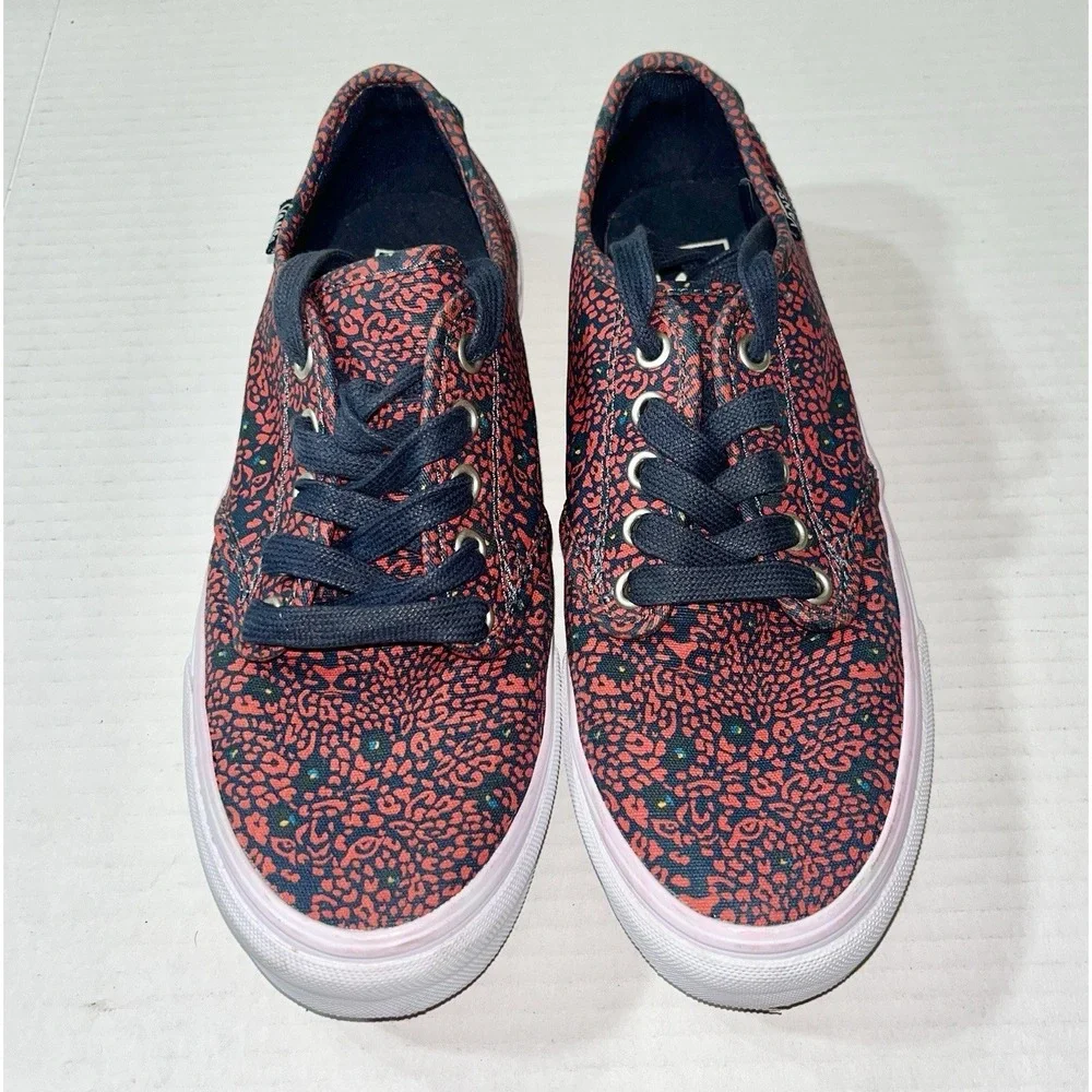 Vans Sneakers Women's 8‎ Red Blue Floral Tropical Skater Hawaiian